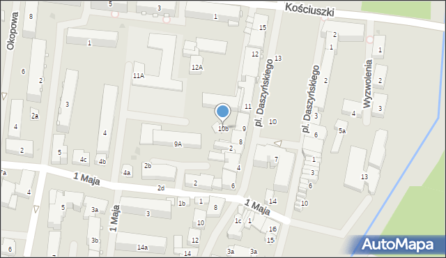 Pisz, Plac Daszyńskiego Ignacego, 10b, mapa Pisz