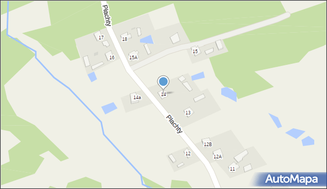 Płachty, Płachty, 14, mapa Płachty