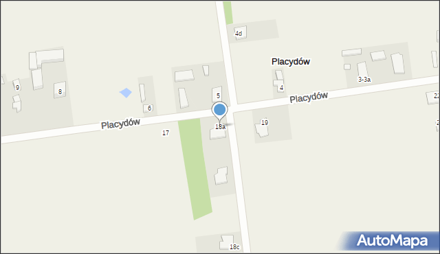 Placydów, Placydów, 18a, mapa Placydów
