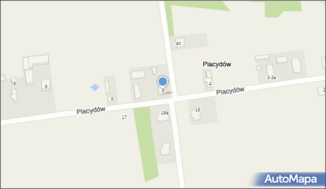Placydów, Placydów, 5a, mapa Placydów