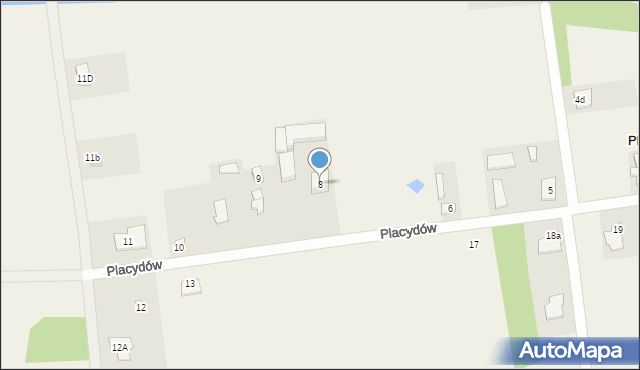 Placydów, Placydów, 8, mapa Placydów