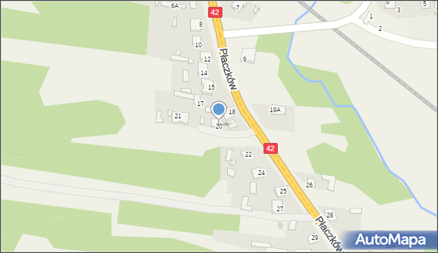 Płaczków, Płaczków, 20, mapa Płaczków