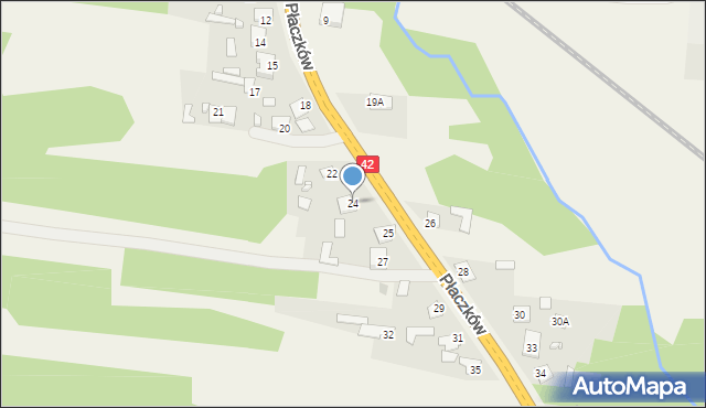 Płaczków, Płaczków, 24, mapa Płaczków