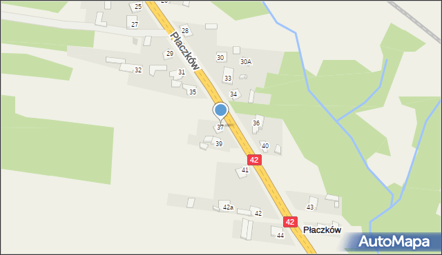 Płaczków, Płaczków, 37, mapa Płaczków