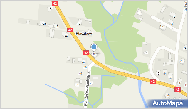 Płaczków, Płaczków, 46, mapa Płaczków