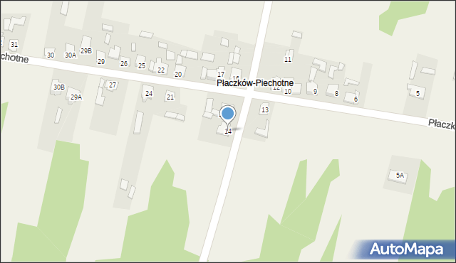 Płaczków, Płaczków-Piechotne, 14, mapa Płaczków