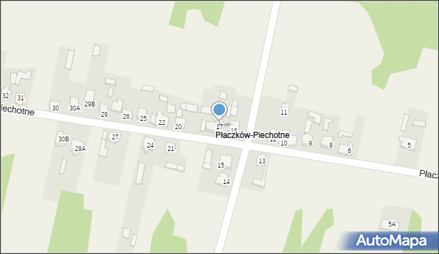 Płaczków, Płaczków-Piechotne, 17, mapa Płaczków