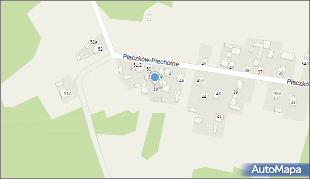 Płaczków, Płaczków-Piechotne, 49, mapa Płaczków