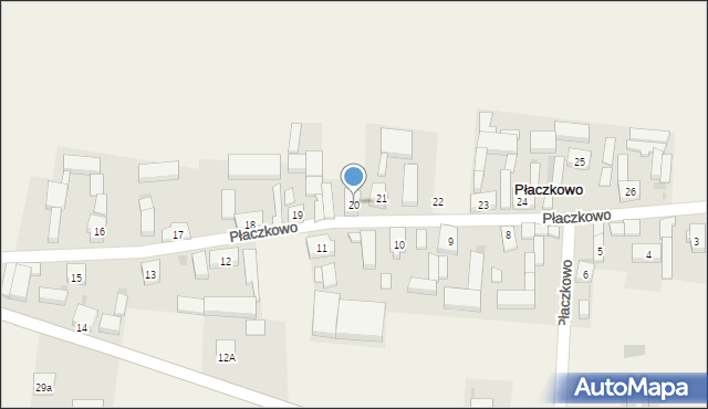 Płaczkowo, Płaczkowo, 20, mapa Płaczkowo
