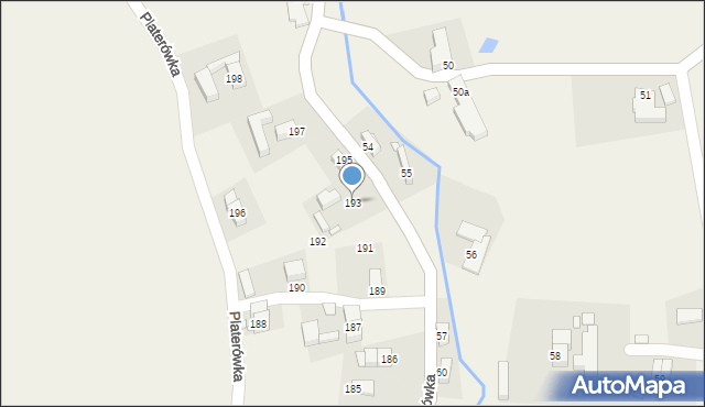 Platerówka, Platerówka, 193, mapa Platerówka