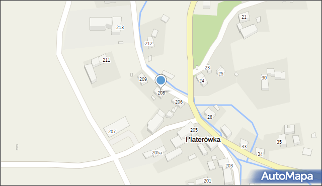 Platerówka, Platerówka, 208, mapa Platerówka