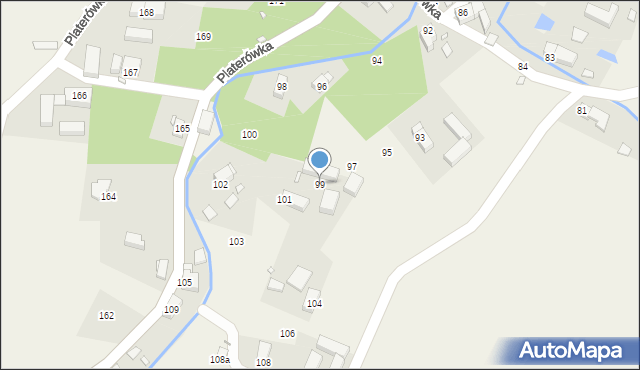 Platerówka, Platerówka, 99, mapa Platerówka