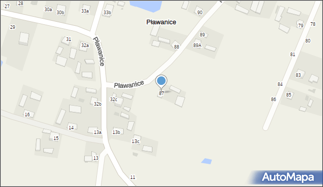 Pławanice, Pławanice, 87, mapa Pławanice