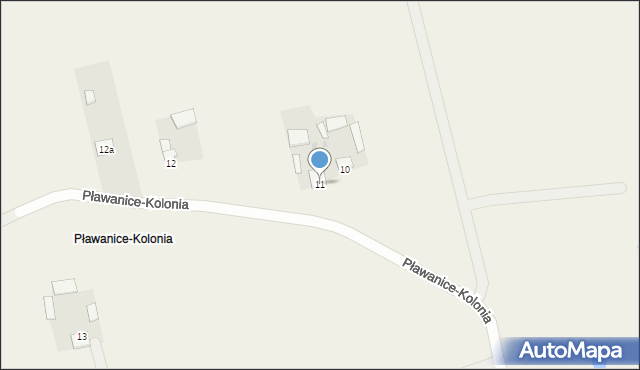 Pławanice-Kolonia, Pławanice-Kolonia, 11, mapa Pławanice-Kolonia