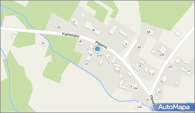 Pławno, Pławno, 1, mapa Pławno