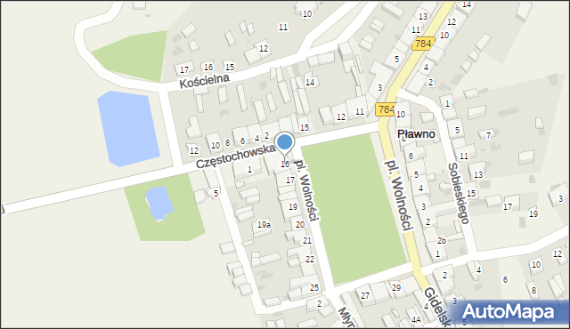 Pławno, Plac Wolności, 16, mapa Pławno