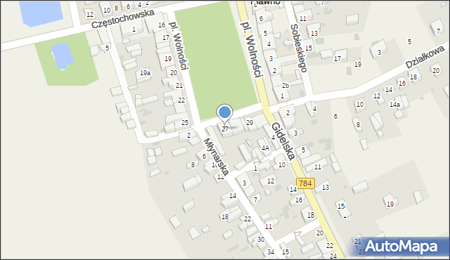 Pławno, Plac Wolności, 27, mapa Pławno