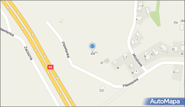 Pławy, Pławianka, 40a, mapa Pławy