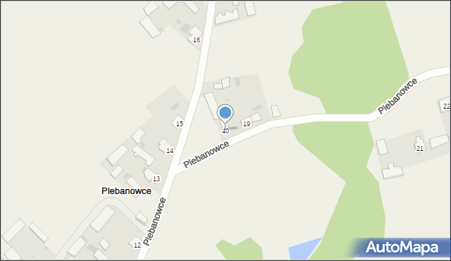 Plebanowce, Plebanowce, 40, mapa Plebanowce