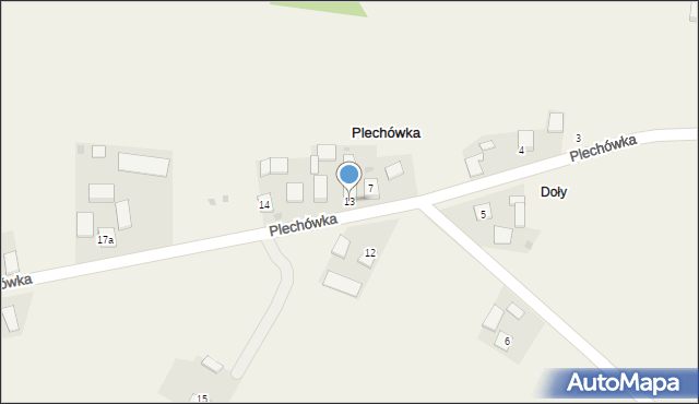 Plechówka, Plechówka, 13, mapa Plechówka