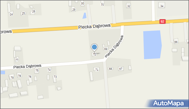 Plecka Dąbrowa, Plecka Dąbrowa, 72, mapa Plecka Dąbrowa