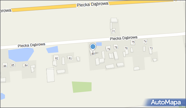 Plecka Dąbrowa, Plecka Dąbrowa, 80, mapa Plecka Dąbrowa