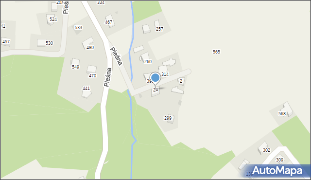 Pleśna, Pleśna, 2A, mapa Pleśna