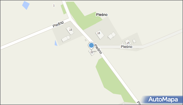 Pleśno, Pleśno, 12, mapa Pleśno