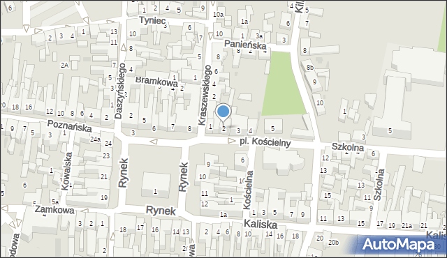 Pleszew, Plac Kościelny, 2, mapa Pleszew