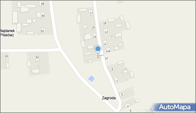 Plisków, Plisków, 11, mapa Plisków