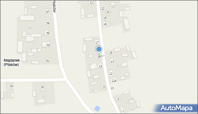 Plisków, Plisków, 15, mapa Plisków