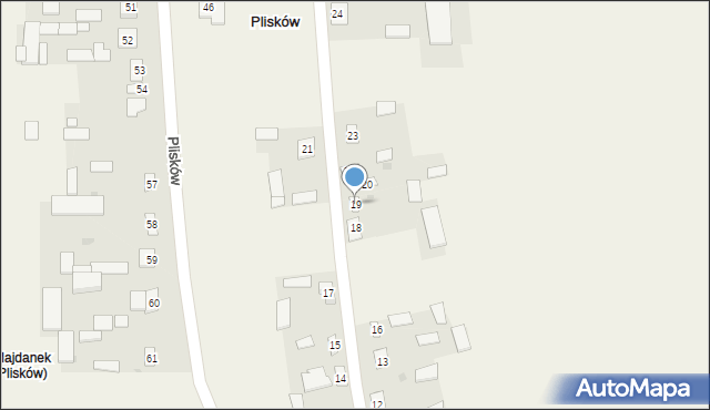 Plisków, Plisków, 19, mapa Plisków