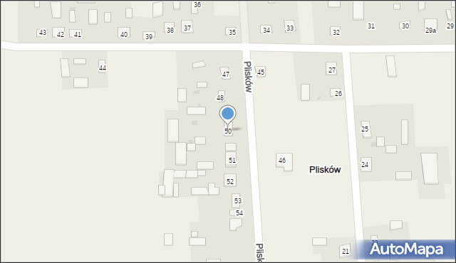Plisków, Plisków, 50, mapa Plisków