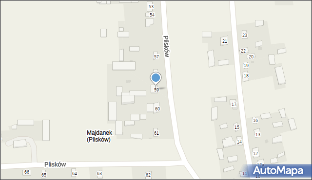 Plisków, Plisków, 59, mapa Plisków