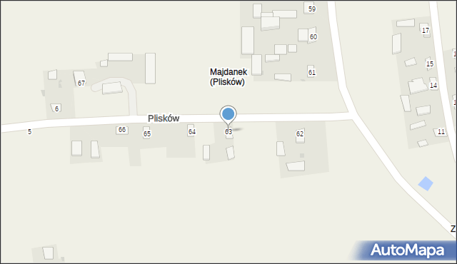 Plisków, Plisków, 63, mapa Plisków