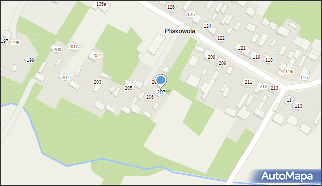 Pliskowola, Pliskowola, 207, mapa Pliskowola