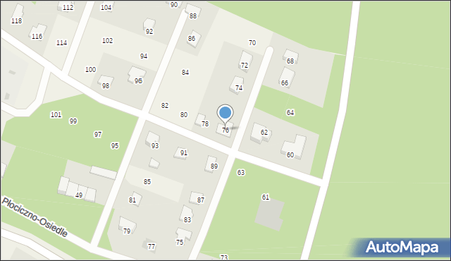 Płociczno-Osiedle, Płociczno-Osiedle, 76, mapa Płociczno-Osiedle