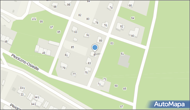 Płociczno-Osiedle, Płociczno-Osiedle, 87, mapa Płociczno-Osiedle