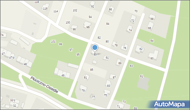 Płociczno-Osiedle, Płociczno-Osiedle, 93, mapa Płociczno-Osiedle