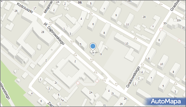 Płock, Plac Dąbrowskiego Jarosława, gen., 7, mapa Płock