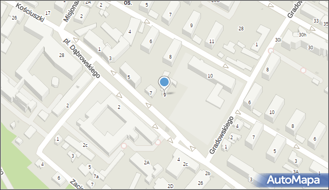 Płock, Plac Dąbrowskiego Jarosława, gen., 9, mapa Płock