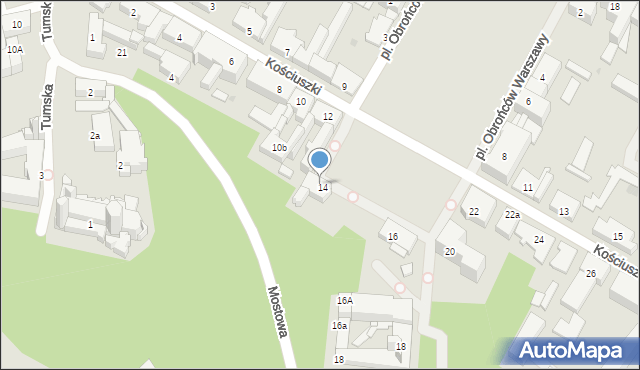Płock, Plac Obrońców Warszawy, 14, mapa Płock