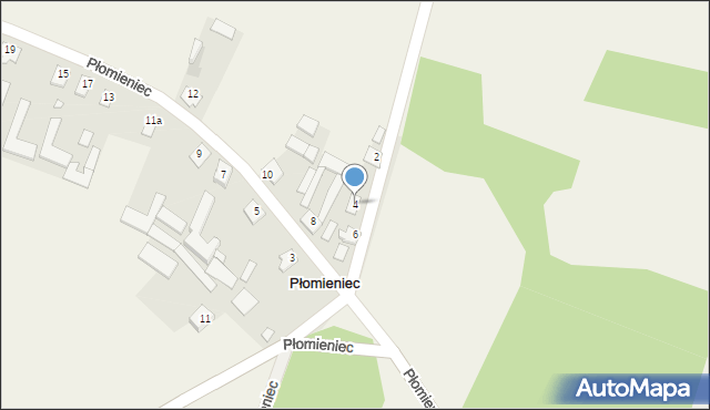 Płomieniec, Płomieniec, 4, mapa Płomieniec
