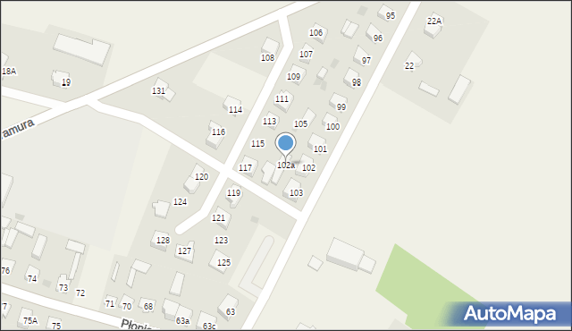 Płoniawy-Bramura, Płoniawy-Bramura, 102a, mapa Płoniawy-Bramura