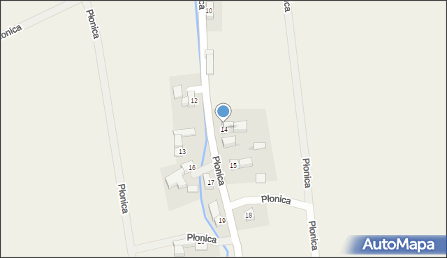 Płonica, Płonica, 14, mapa Płonica