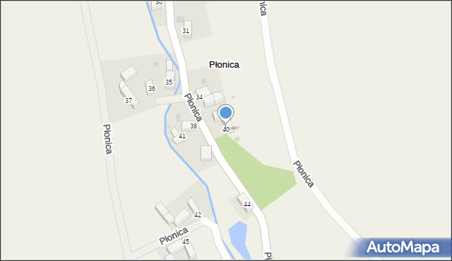 Płonica, Płonica, 40, mapa Płonica
