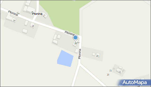 Płonina, Płonina, 18, mapa Płonina