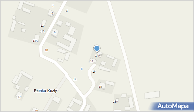 Płonka-Kozły, Płonka-Kozły, 14A, mapa Płonka-Kozły