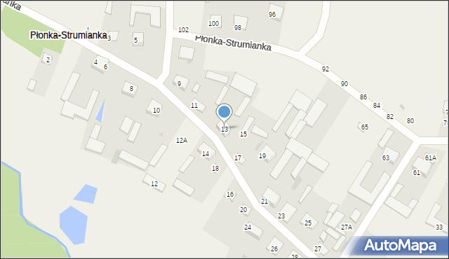 Płonka-Strumianka, Płonka-Strumianka, 13, mapa Płonka-Strumianka