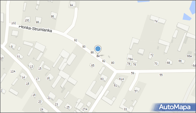 Płonka-Strumianka, Płonka-Strumianka, 84, mapa Płonka-Strumianka